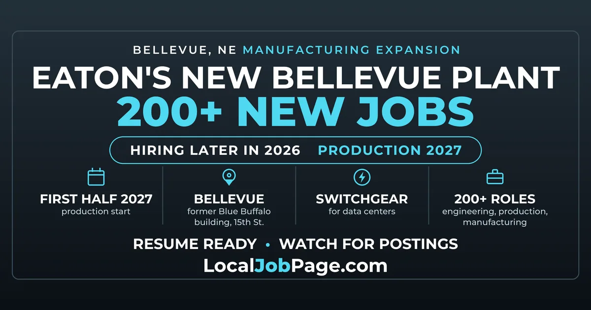 Eaton's New Bellevue Switchgear Plant: 200+ Manufacturing Jobs Coming to Metro Omaha