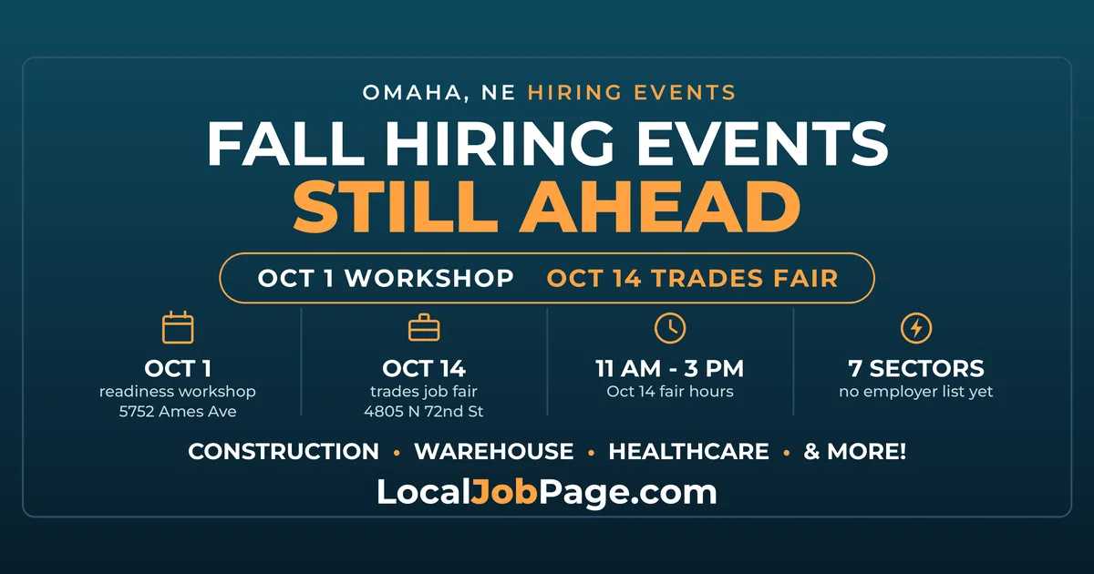 Omaha Hiring Events Fall 2026: Job Fair, Employer Spotlights and Free Workshops